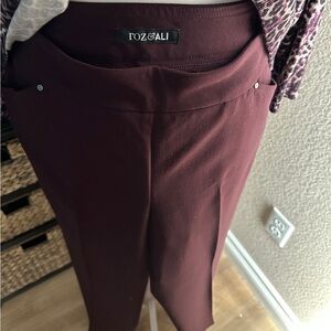 Roz & Ali Plum Pull-On Dress Pants